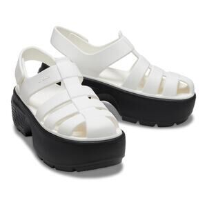 CROCS White Platform Sandals with Chunky Design
